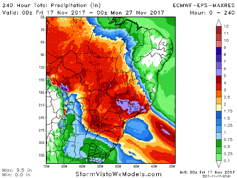 11-17-17 South America: Discussing new long-range data heading into December. K.