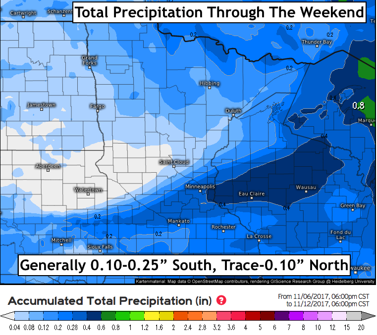 11-7-2017 Minnesota Update: Winter chill week 1, a bit warmer next week? E.