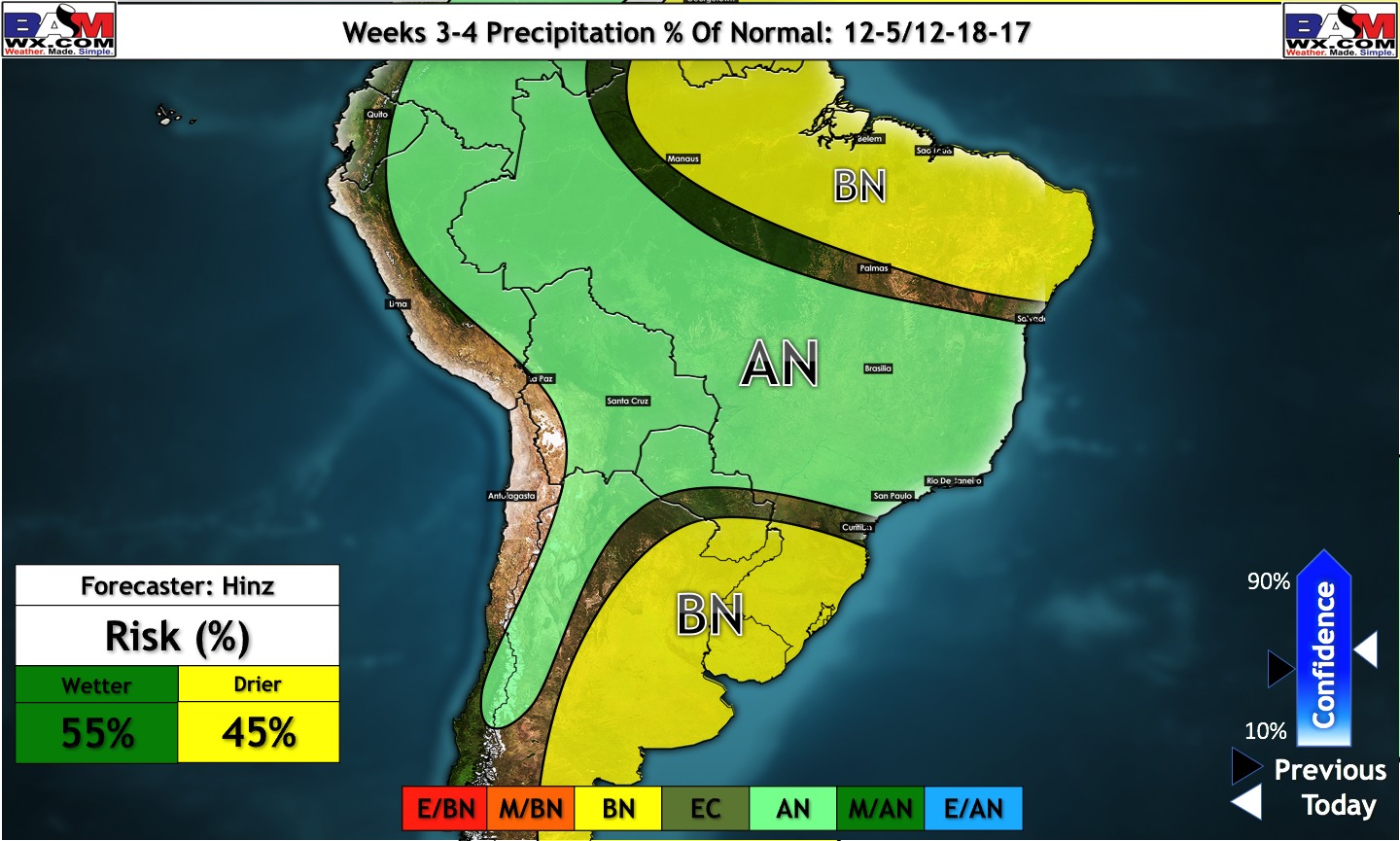 11-21-17 South America: Dissecting rainfall potential to end November…updated thoughts on December pattern. K.