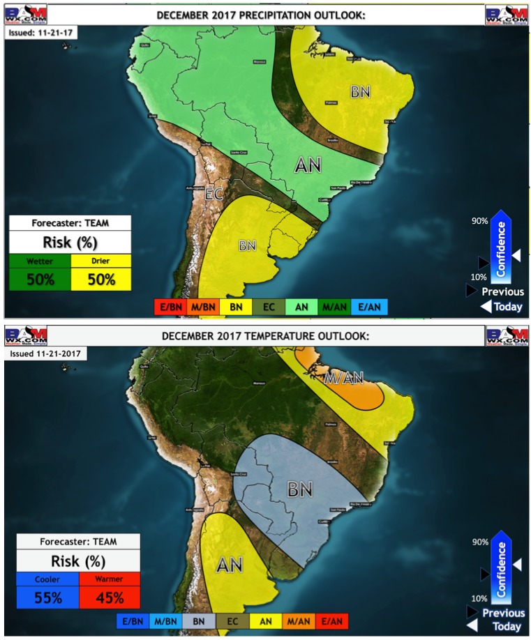 11-22-17 South America: Updated December/January forecast details. K.