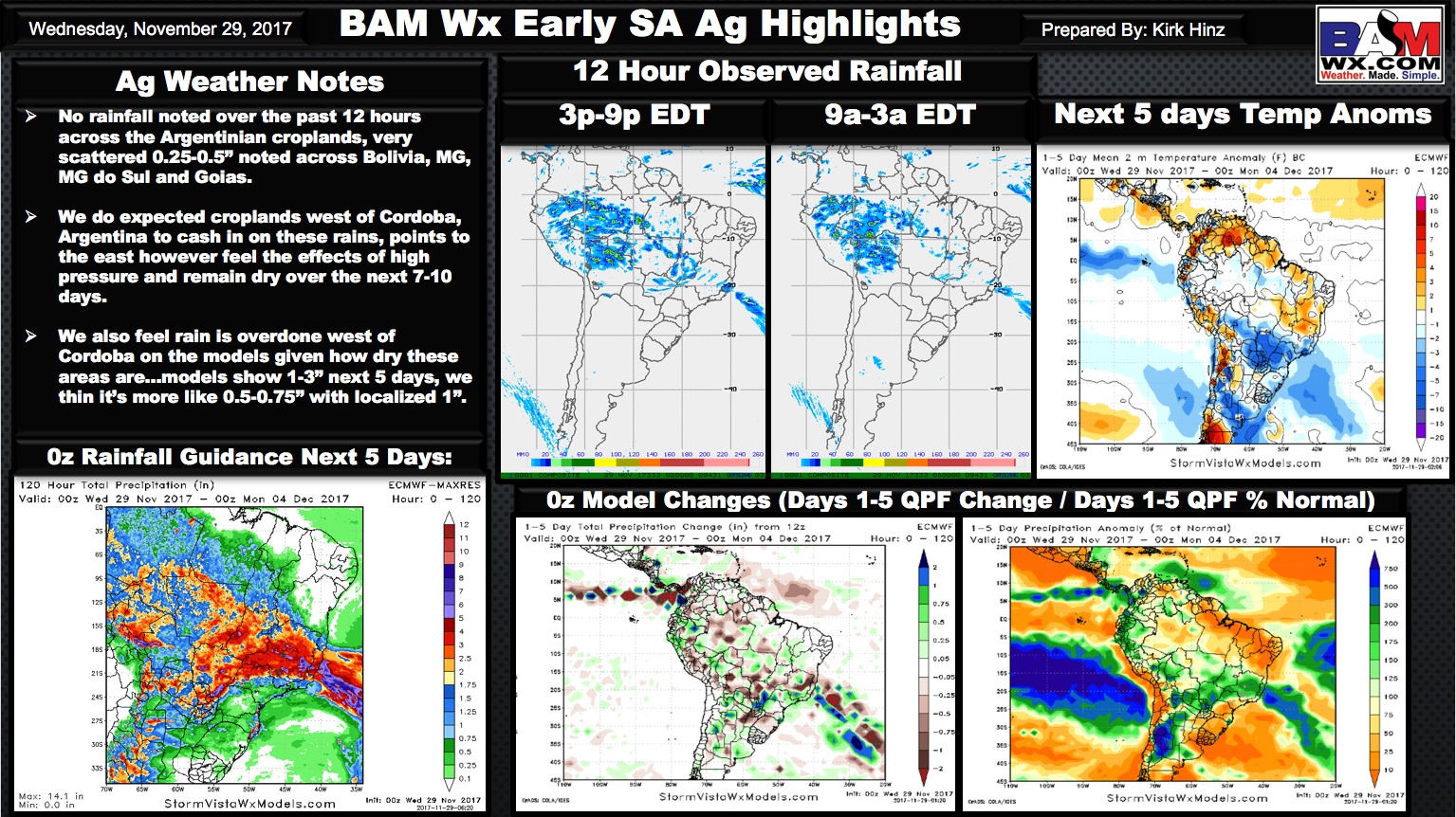 11-29-17 Early Morning South America Ag Weather Quick-sheet. K.