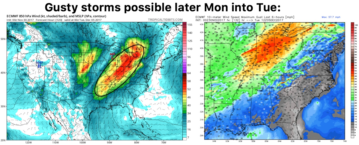 11-30-17 Indiana: Packed forecast today…discussing a heavy frost threat Fri, gusty storms early next week & a major pattern shift to colder. K.