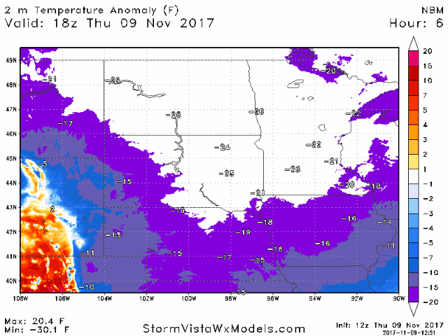 11-9-17 Minnesota: A few snow showers to end the week, slow warming trend next week. E.