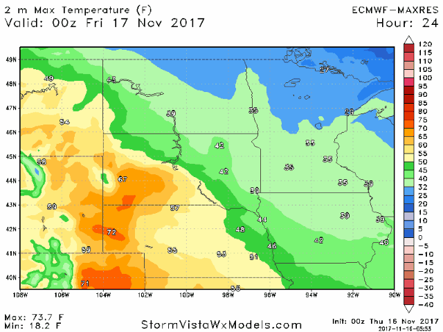 11-16-17 Northern Plains Regional Forecast: Temperature roller coaster into next week! E.