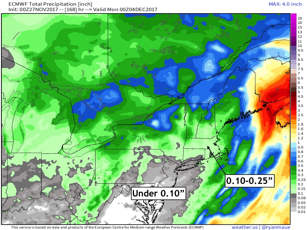 11-27-17 Northeast Video Update: Fairly Dry Conditions This Week, Temperature Roller Coaster! E.