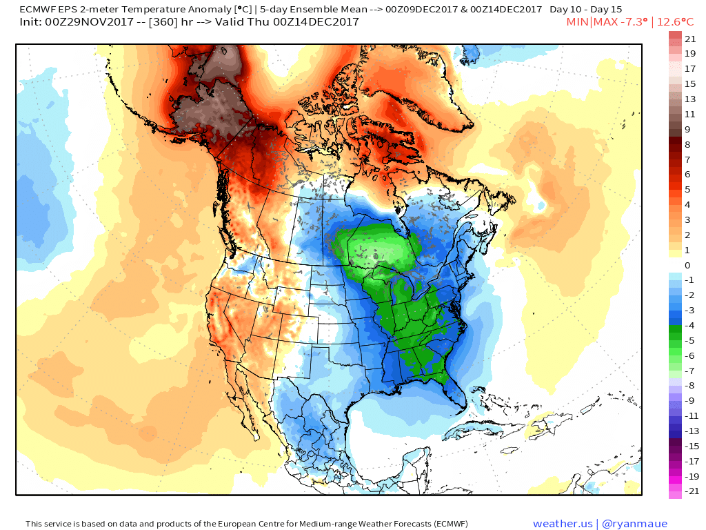 11-29-17 Northeast: Discussing impacts of a big pattern flip getting into mid-next week with wintry implications. K.