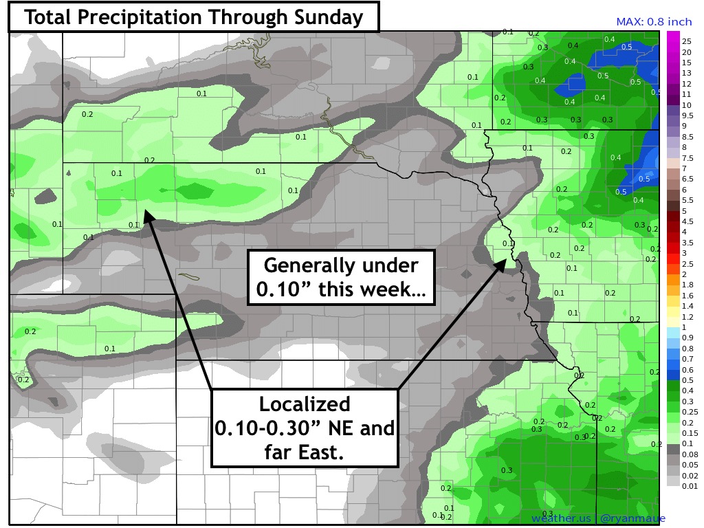 11-13-17 Nebraska Update: Warming trend expected this week, Spotty rain chances into the weekend. E.