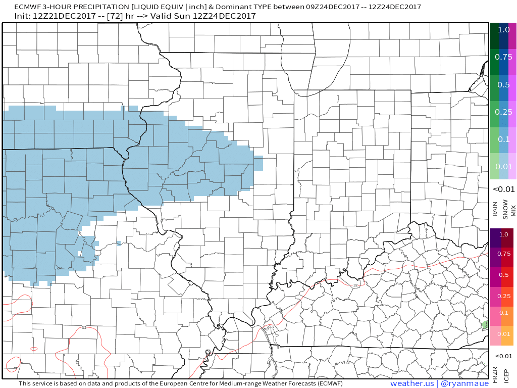12-21-17 Indiana short-term: update on weekend system + Christmas Eve/Day accumulating snowfall. K.