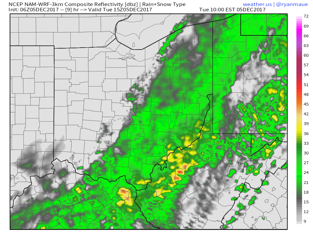 12-5-17 Ohio: Rains push east today…discussing snowfall risks heading into the weekend. K.