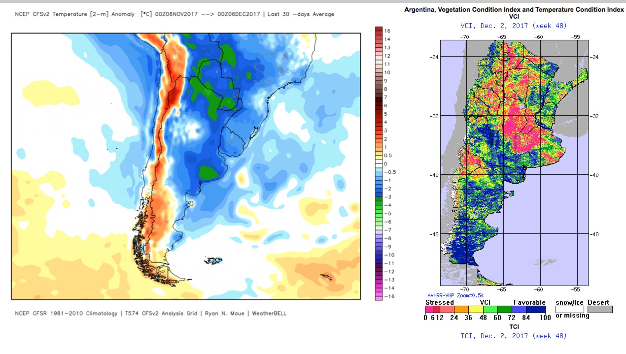 12-6-17 South America: Updated thoughts on the dry risks across central Argentina + long-range analysis into Jan. K.