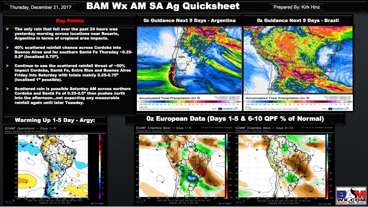 12-21-17 Early Morning South America Ag Weather Check-up. K.