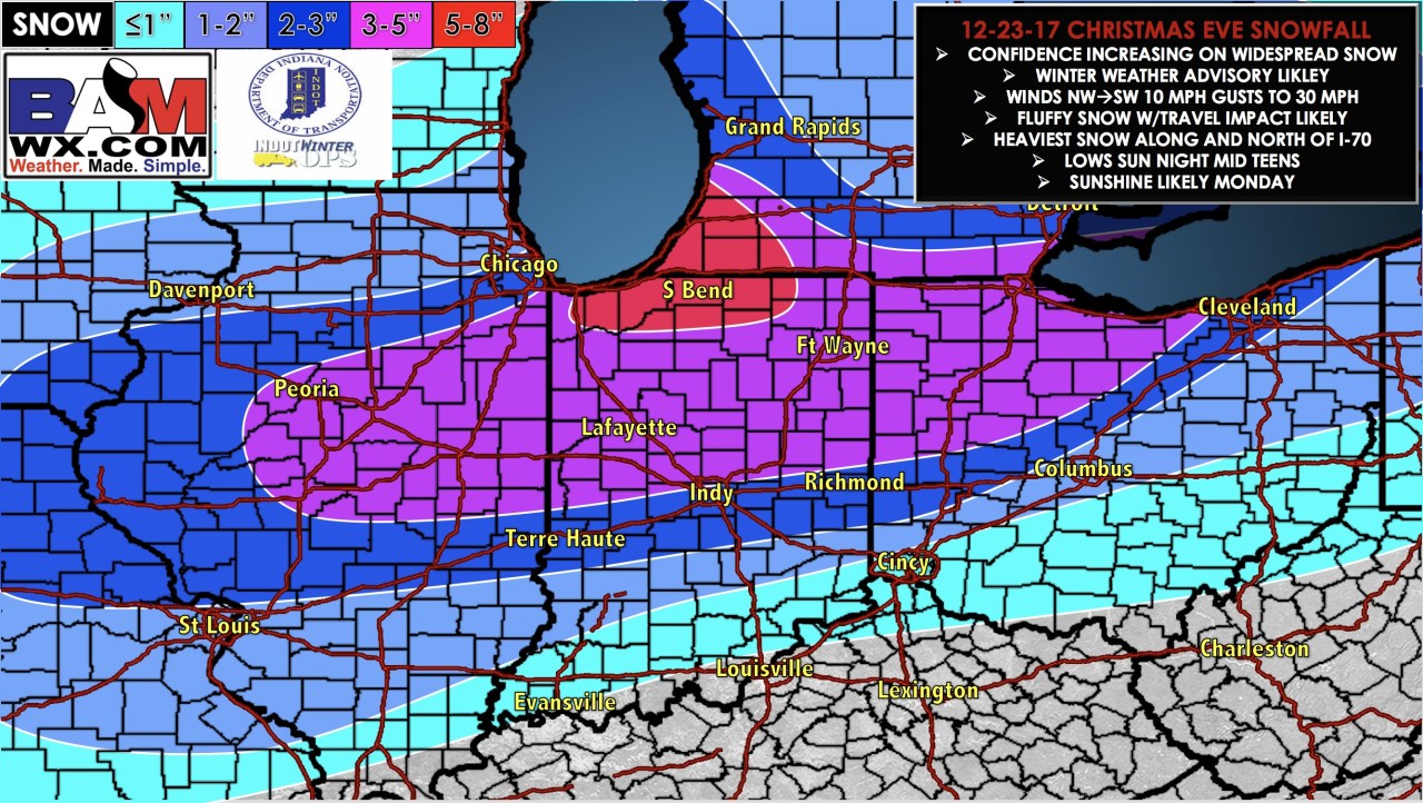 12-24-17 Ohio: Updated look at today’s snowfall trends! B.
