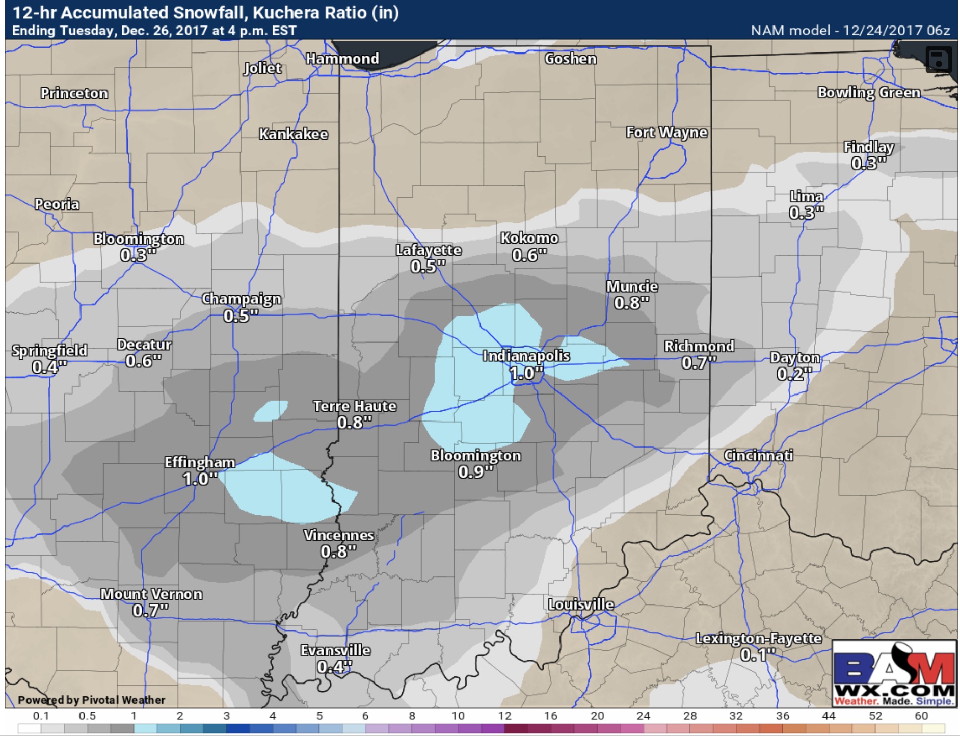 12-24-17 IN Forecast Update. Timing & Updates On #Christmas Eve Snow. More Snow Tues AM.