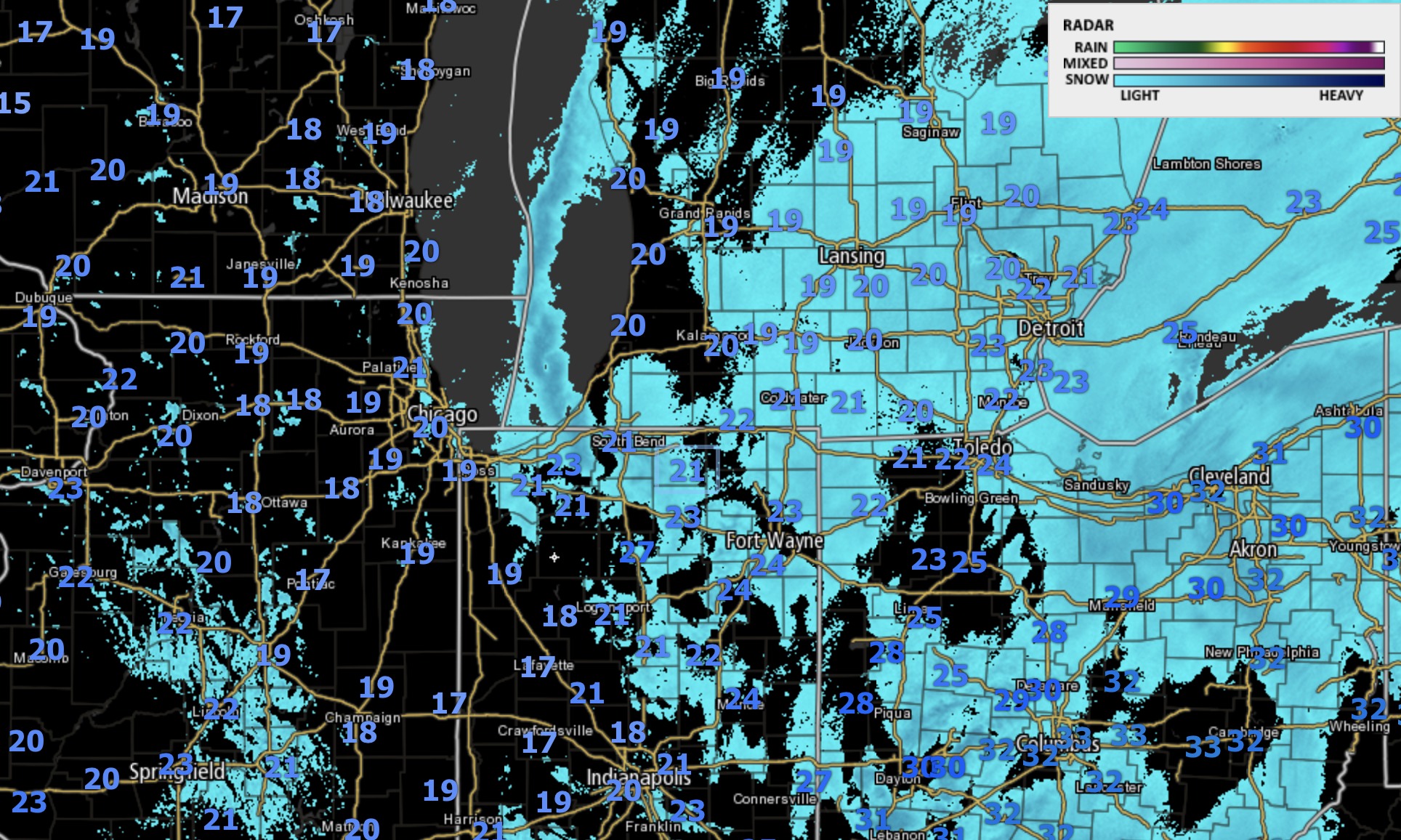 12-24-17 Evening Update. When Does Snow End? Very Cold Tonight.