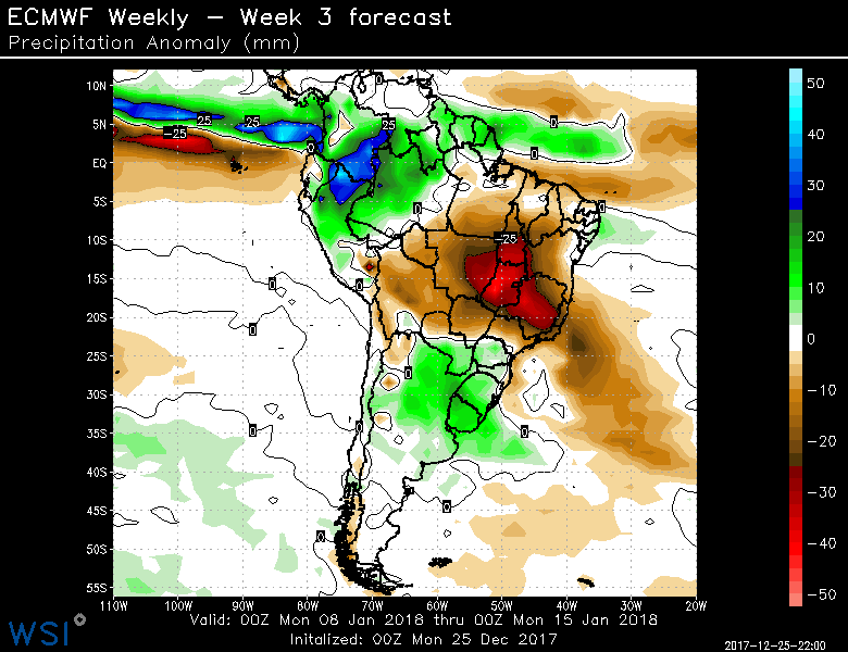 12-26-17 South America: Warmer/drier trend overall this week across Argy…discussing the rainfall risks into early Jan. K.