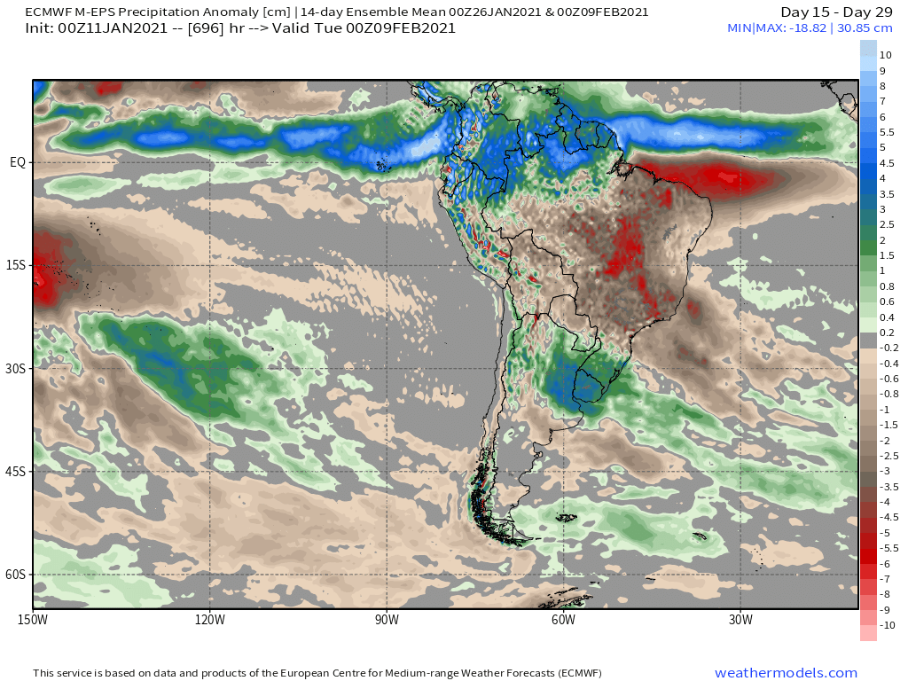 1-12-21 South America: Growing confidence on a pattern change late month to early February…sharing latest Weekly data. K.