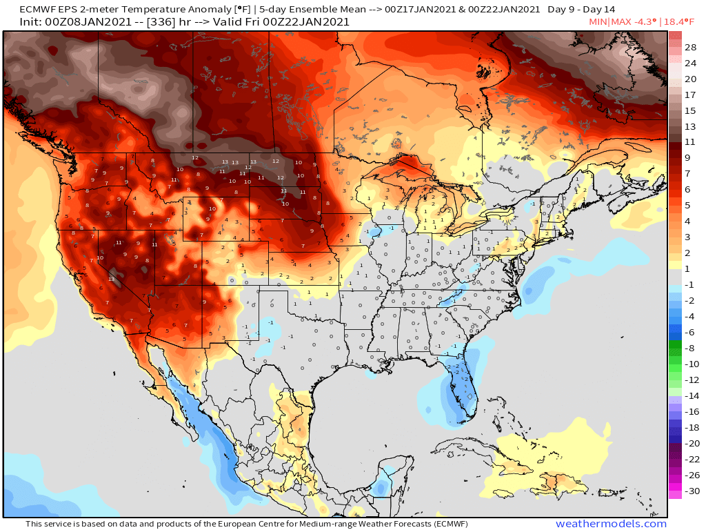 1-8-21 Early AM Energy Report: Analyzing differences between American and European data late week 2. B.