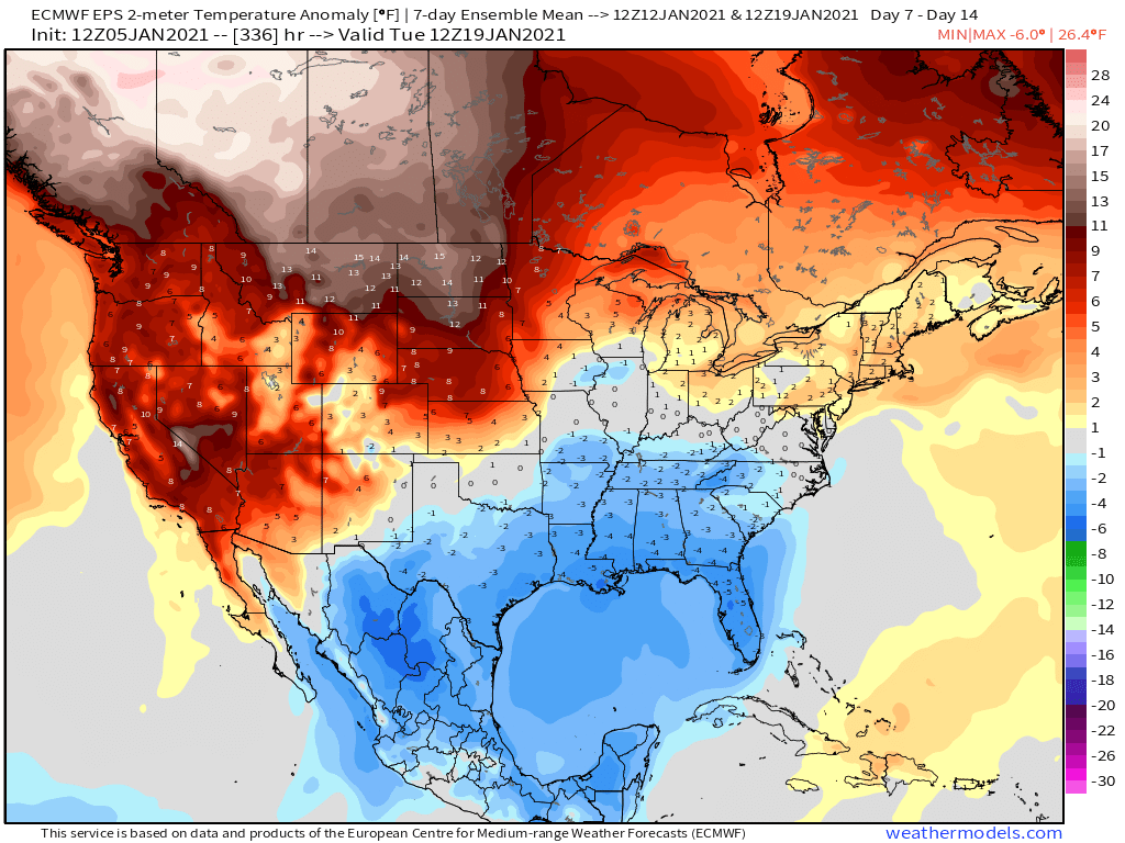 1-5-21 PM Energy Report: Discussing increasing Western US ridging in mid-January and latest trends. B.