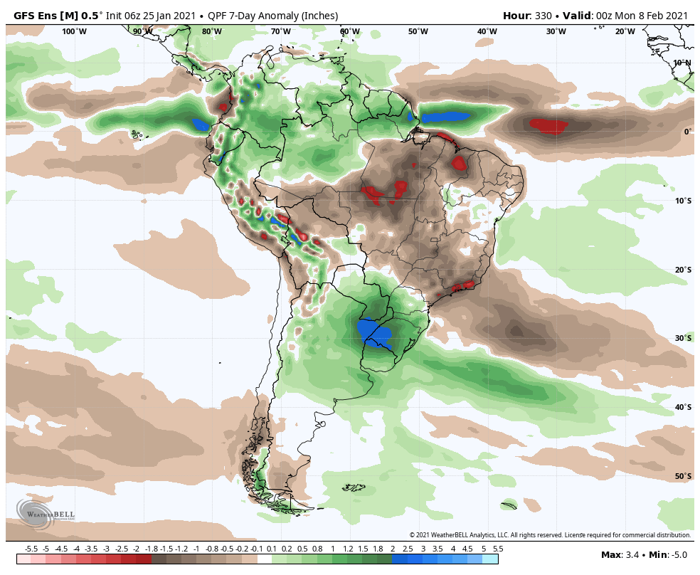 1-25-21 South America: Discussing weekend model changes & risks ahead through the first week of February. K.