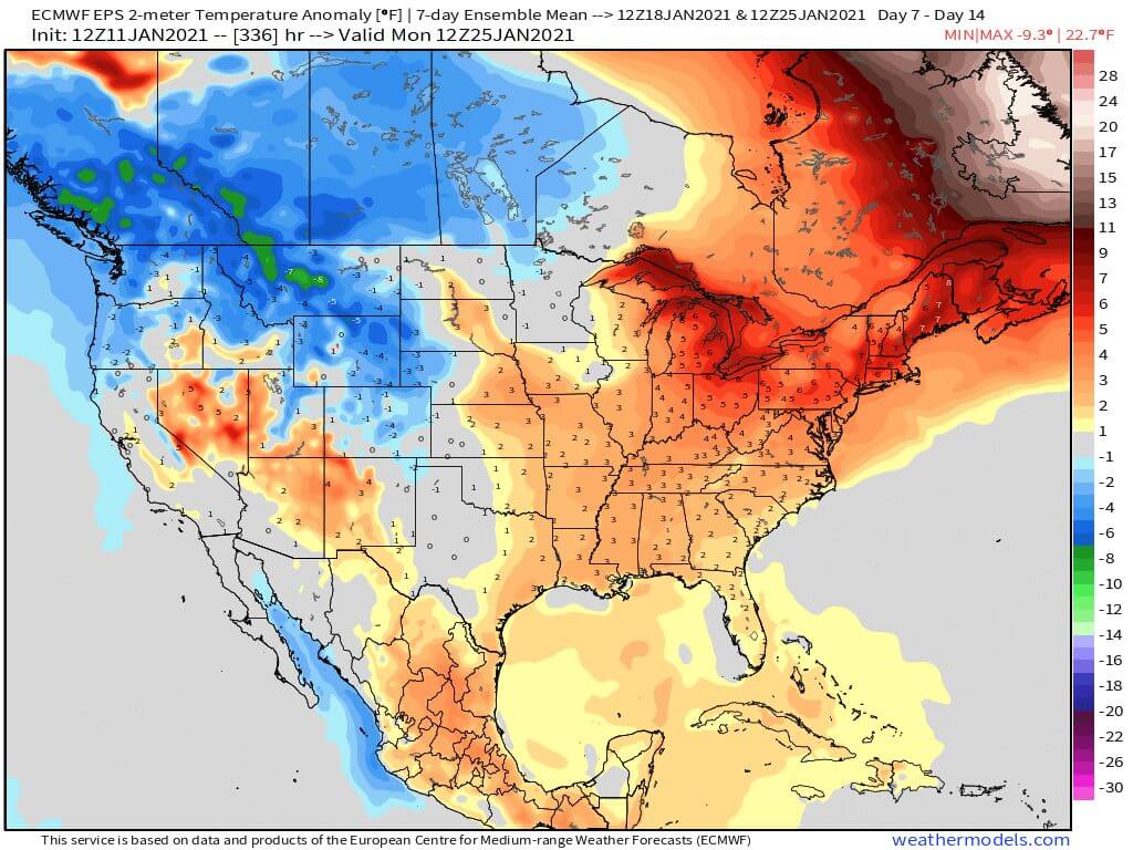 1-11-21 PM Energy Check-up: Notable cooler trends north/west on mid-day European data. Discussing our forecast and analyzing the pattern progression. B.