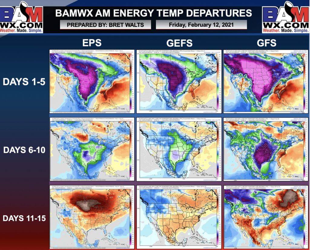2-12-21 AM Energy Report: Warmer trends late February continue on overnight data. Latest details here. B.