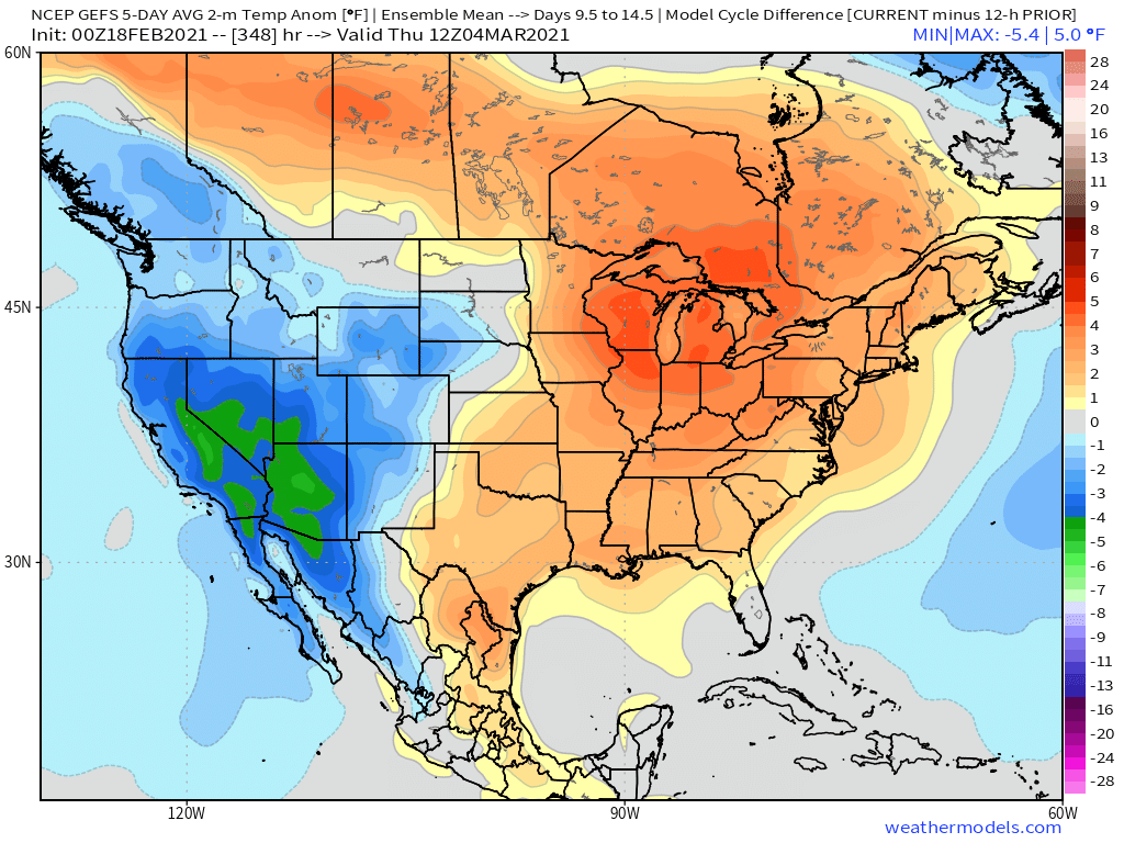 2-18-21 Early AM Energy Report: Warmer trends overnight. Favoring mild solutions into March. B.