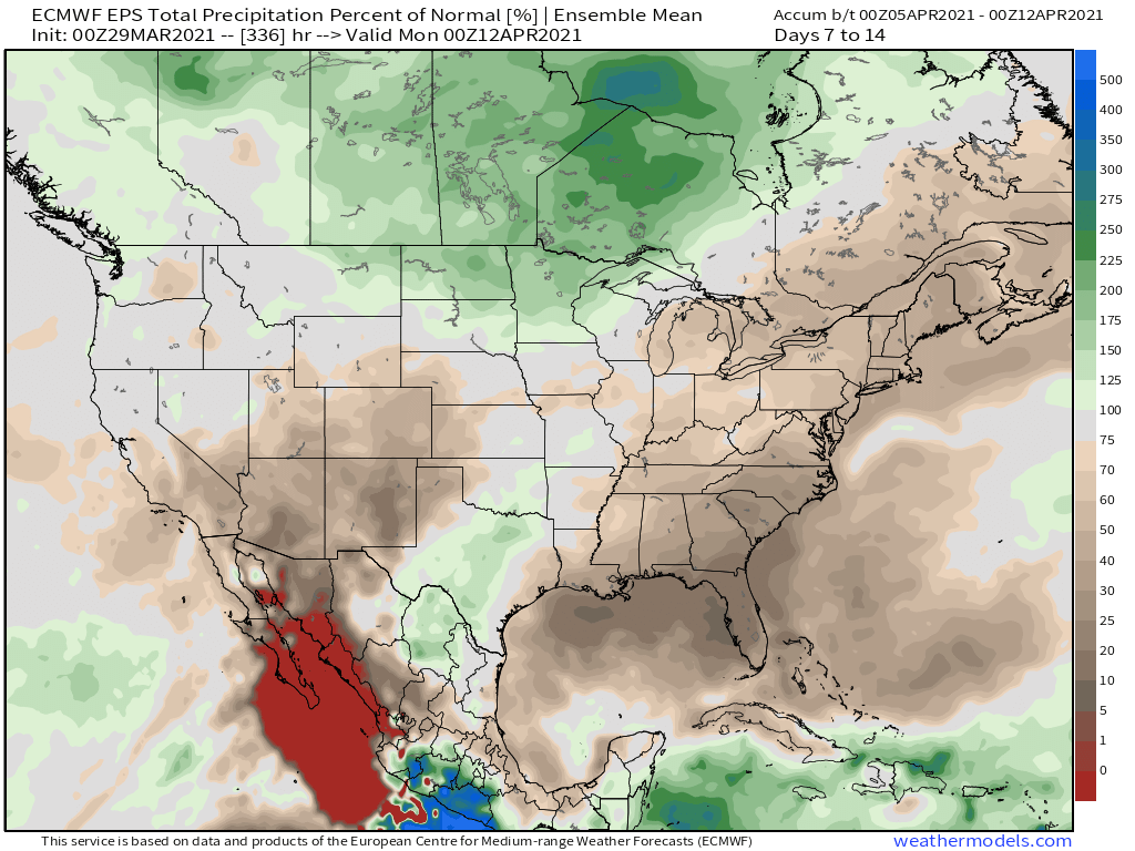 3-29-21 Long-range: Important, do-not-miss analysis on rainfall risks in the N. Plains in April. Expanding warmth for Ag Belt in early April. B.