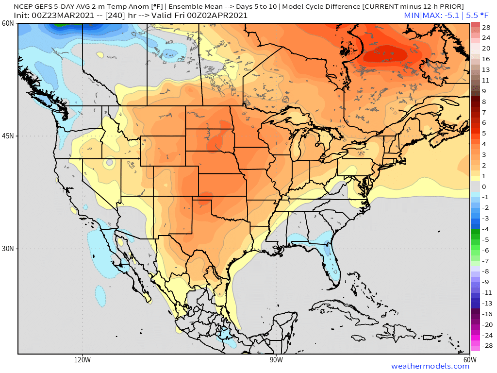 3-23-21 Early AM Energy Report: Warmer pattern holds overall, but noting a few early April risks to watch. B.