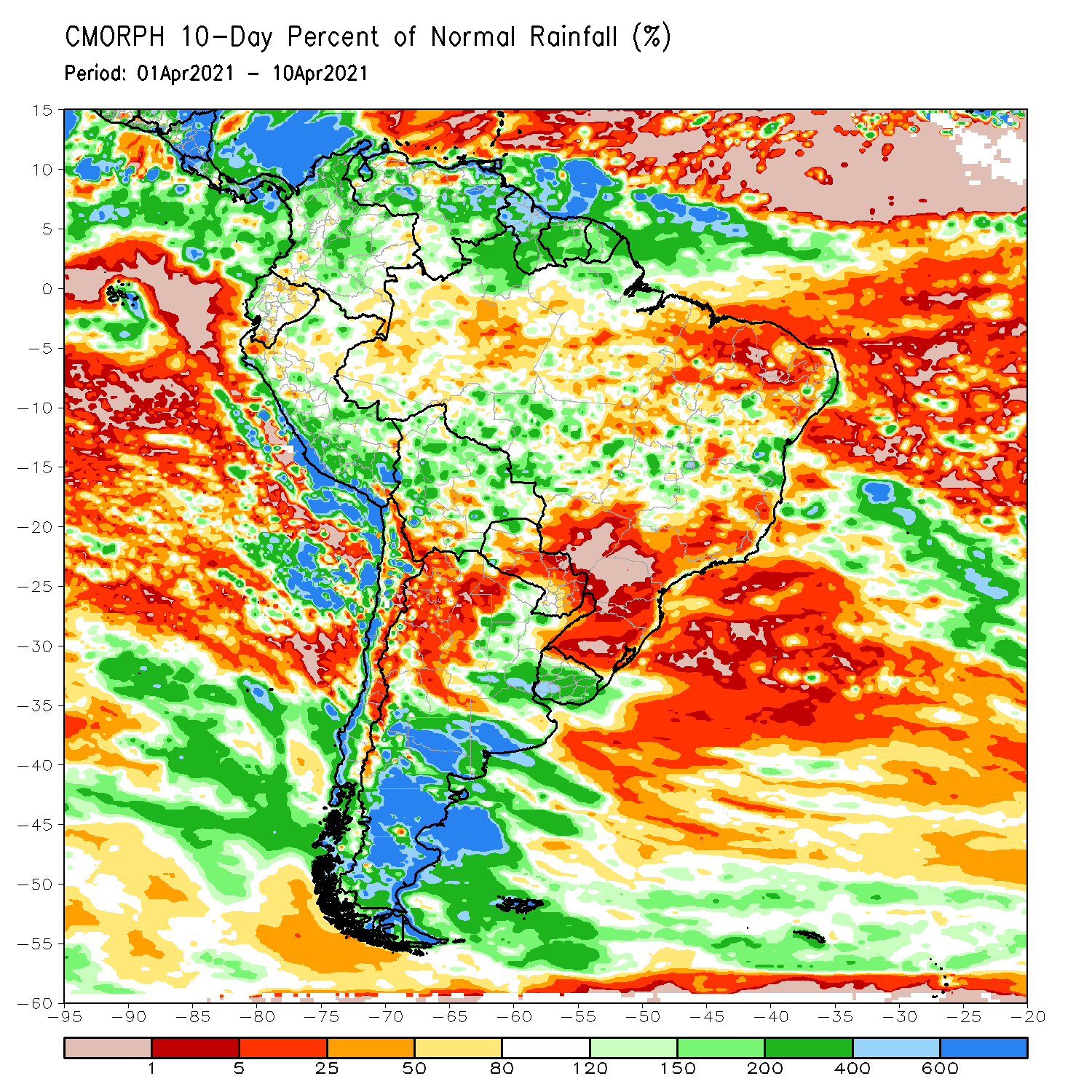 4-12-21 South America: Discussing month to date precip anomalies + pattern progression into late April (MJO discussion). K.