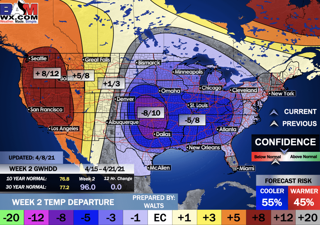 4-8-21 Long Range: Critical period upcoming with frost/freeze risks. Timing out the time with the highest risk & when the cold pattern could moderate. BB.