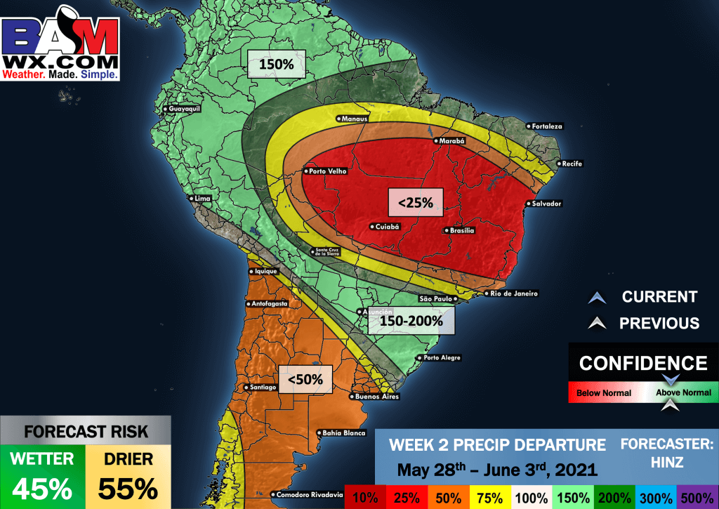 5-21-21 South America: La Nina continues to impact the pattern here going forward…details on what this means heading into June. K.