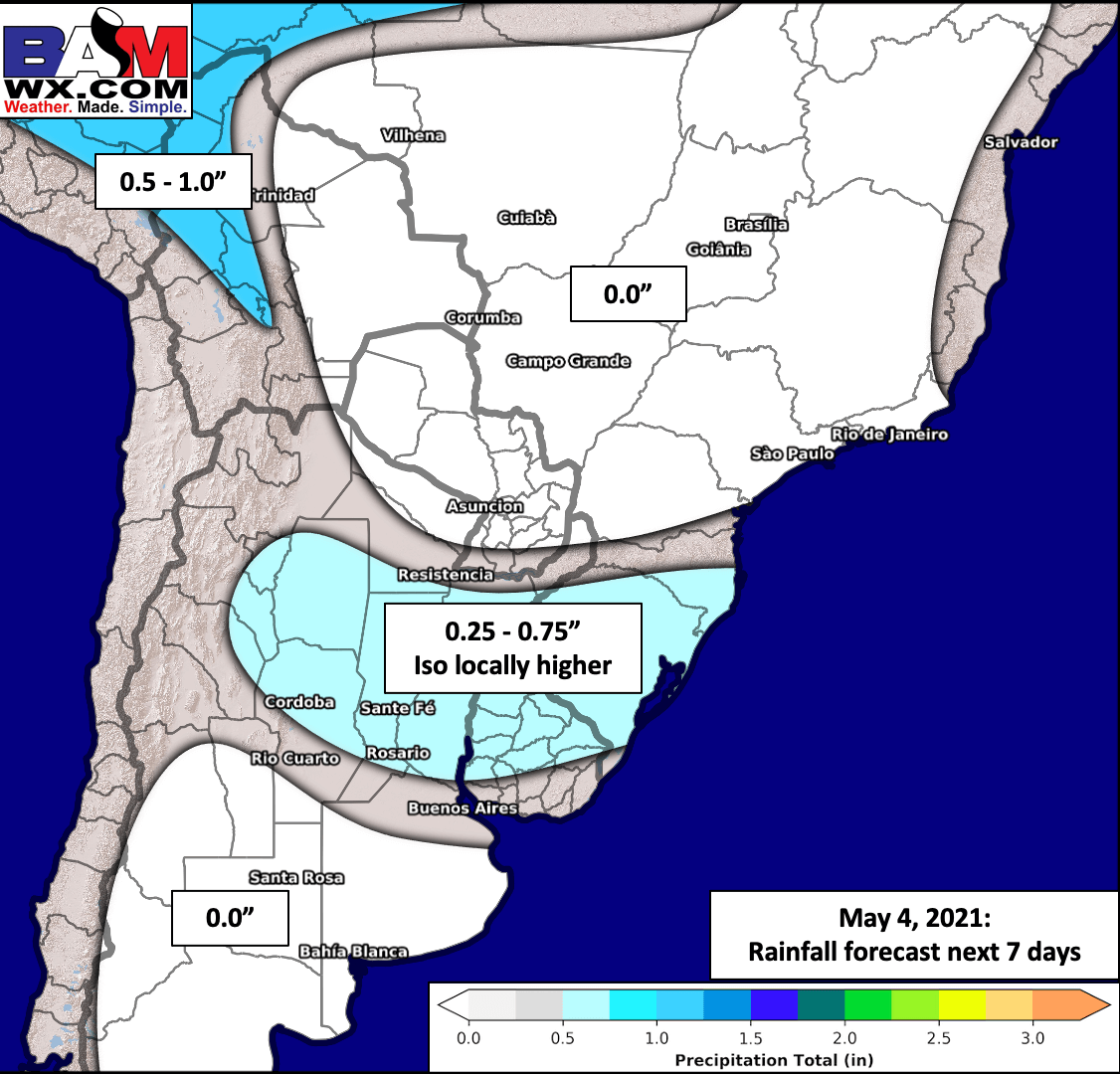 5-4-21 South America: Detailed breakdown of the entire May forecast today. K.