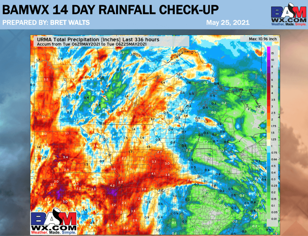 5-25-21 AM Ag Weather Report: Heavy rain risks continue for parts of the Plains this week. Cooler air arrives into the weekend. B.