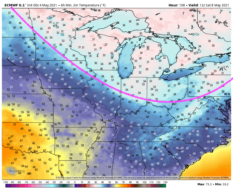 5-4-21 AM Ag Weather Report: Cooler pattern pattern holds in place, wetter risks continue for E. Ag Belt. Watching frost/freeze risks. B.