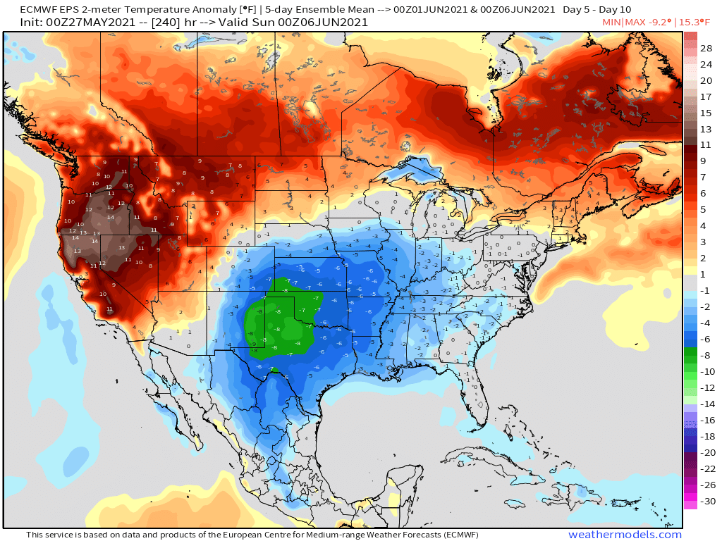 5-27-21 Early AM Energy Report: Watching an early week 2 front and potential trends into early June. B.