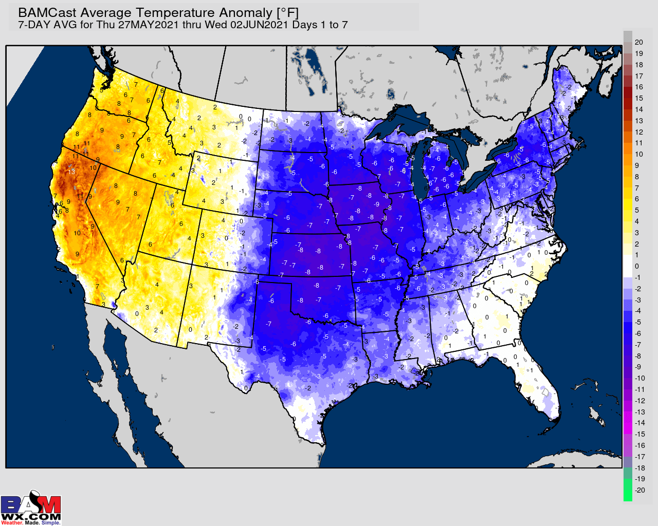 5-27-21 Long-range: Discussing frost/freeze risks, severe weather potential + cooler pattern lingering into early June. K.