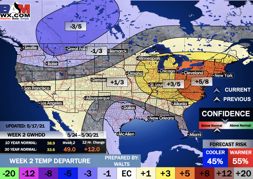 5-17-21 PM Ag Weather Report: Active weather continues in the Plains, hottest air of the year arrives for the E. Ag Belt late this week. B.