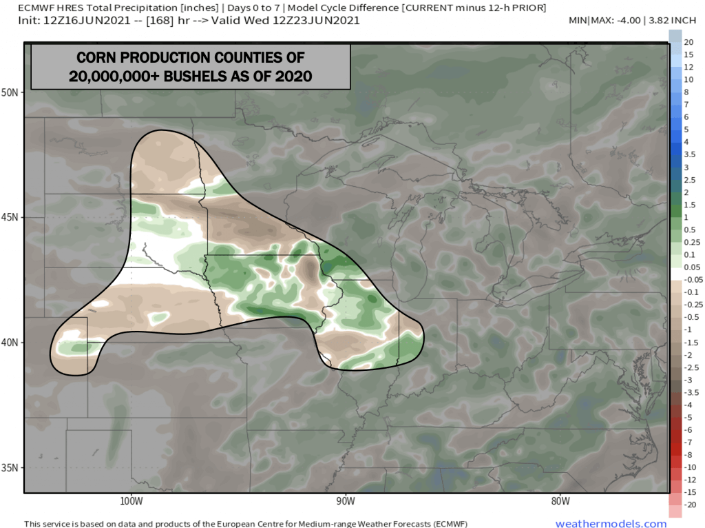 6-16-21 PM European ECMWF Model Analysis: Outlining mid-day Euro precip trends + tropical risks.B.