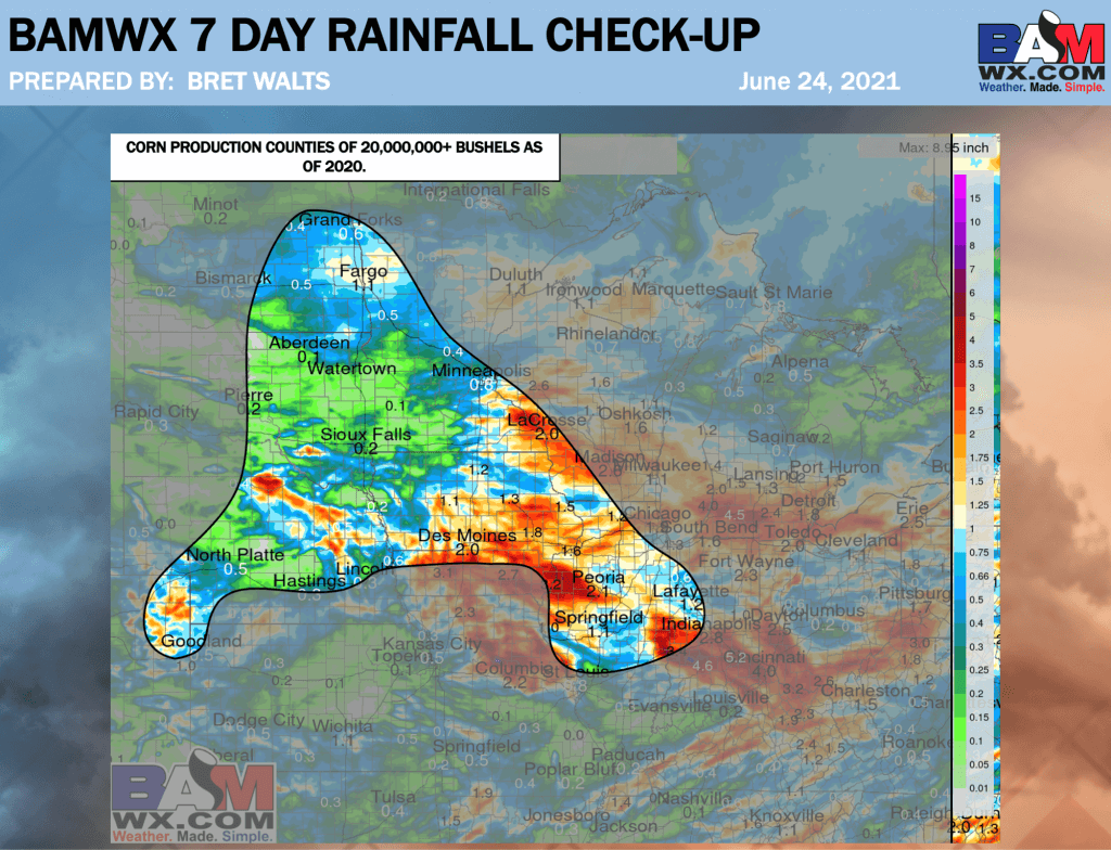 6-24-21 AM Ag Weather Report: West ticks with week 1 rains continue. Discussing why this pattern may try to linger. B.