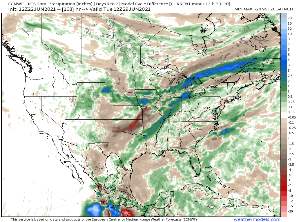 6-22-21 PM European Ag Weather Report: Increasing confidence of widespread heavy rains into this weekend. Details here. B.