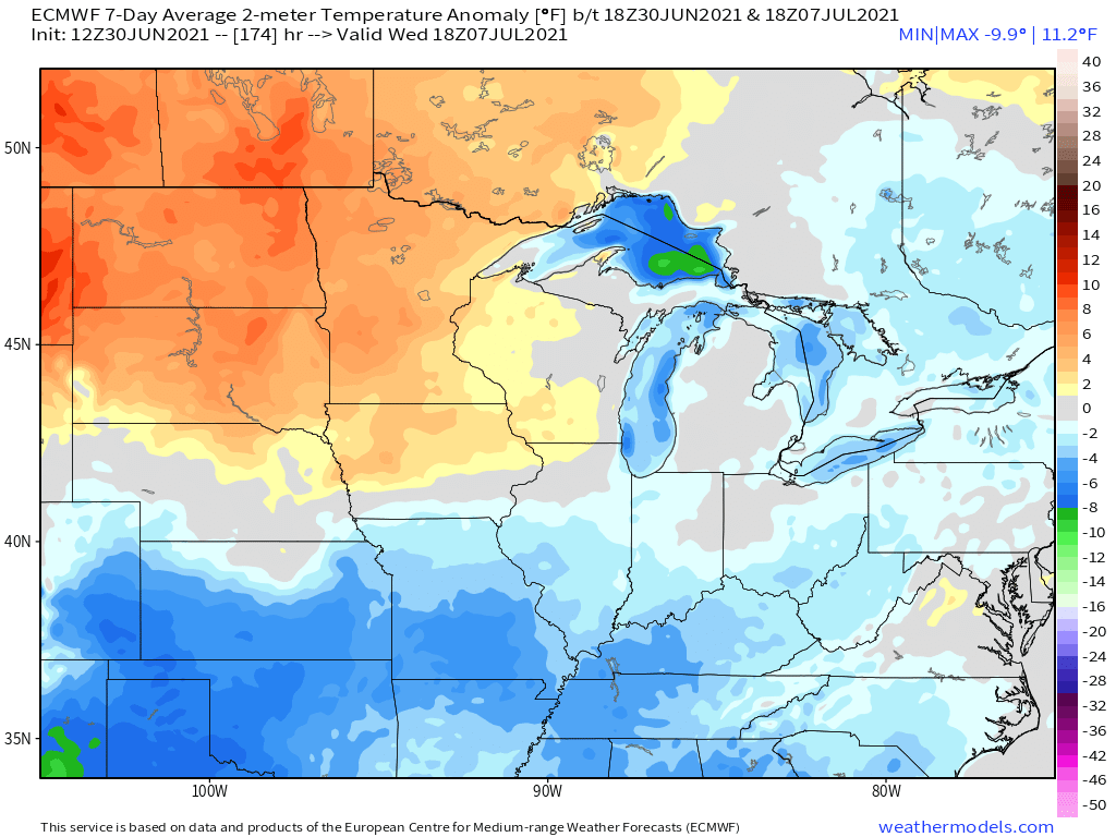 6-30-21 PM European Ag Weather Report: Differences continue into early week 2 between GFS/Euro. Details here. B.