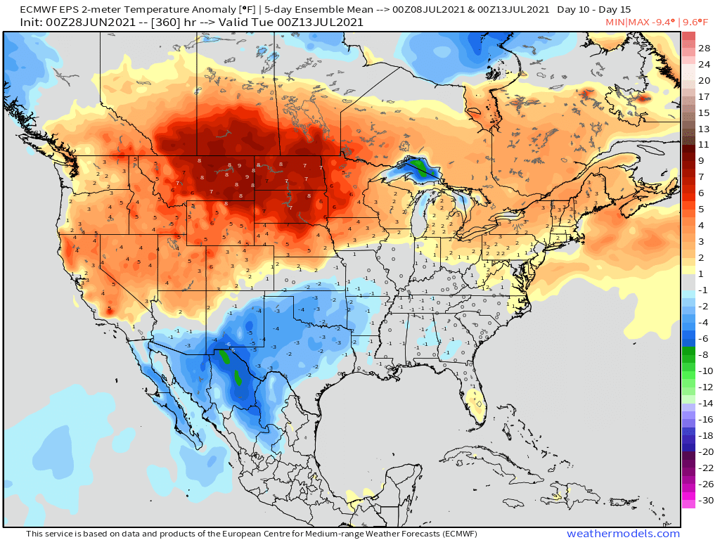 6-25-21 Early AM Energy Report: Record heat in the Pacific NW. Discussing pattern risks in early July. B.