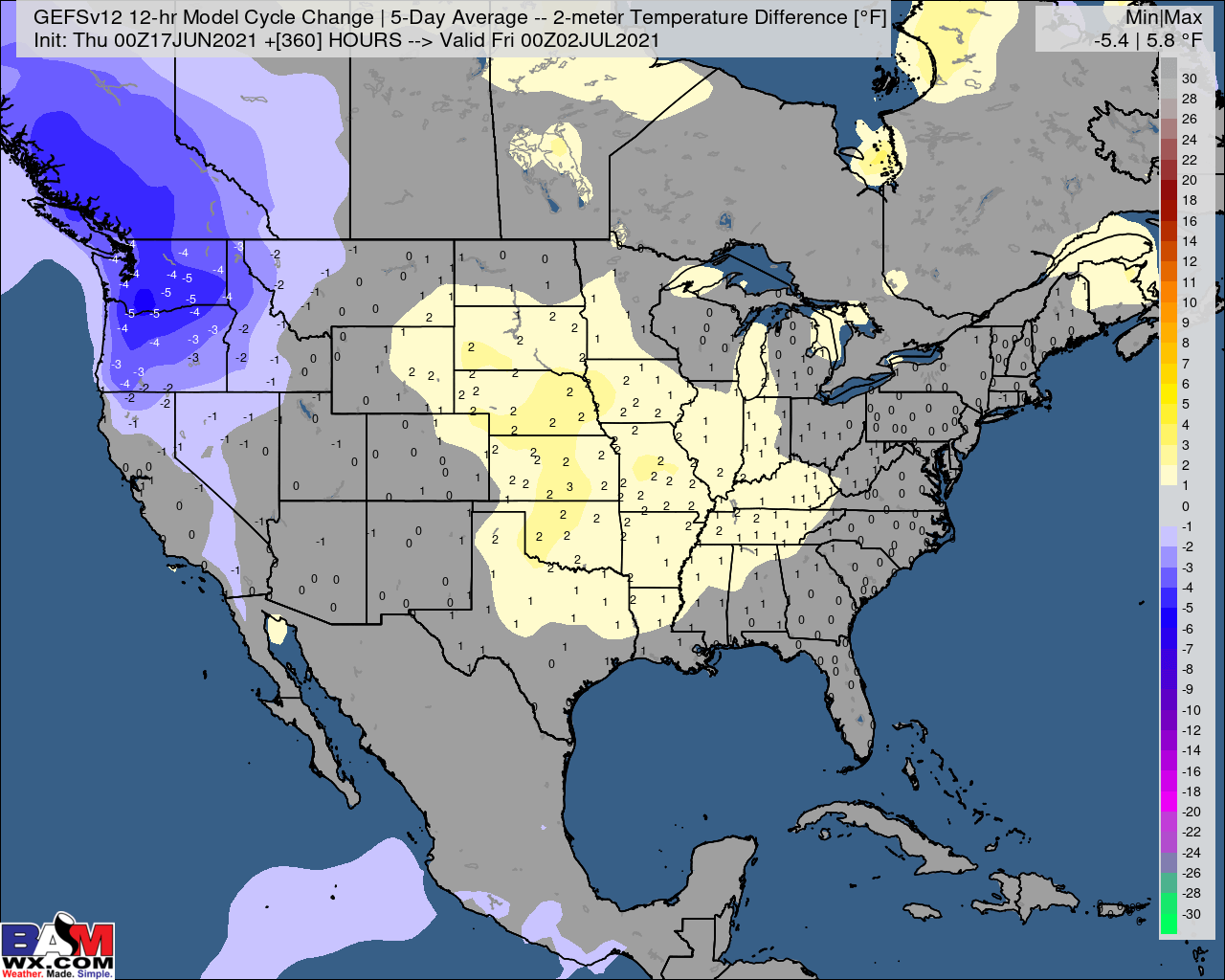6-17-21 Early AM Energy Report: Short-term heat, but stronger front remains on the table into next week. Still watching warmer risks into July. B.