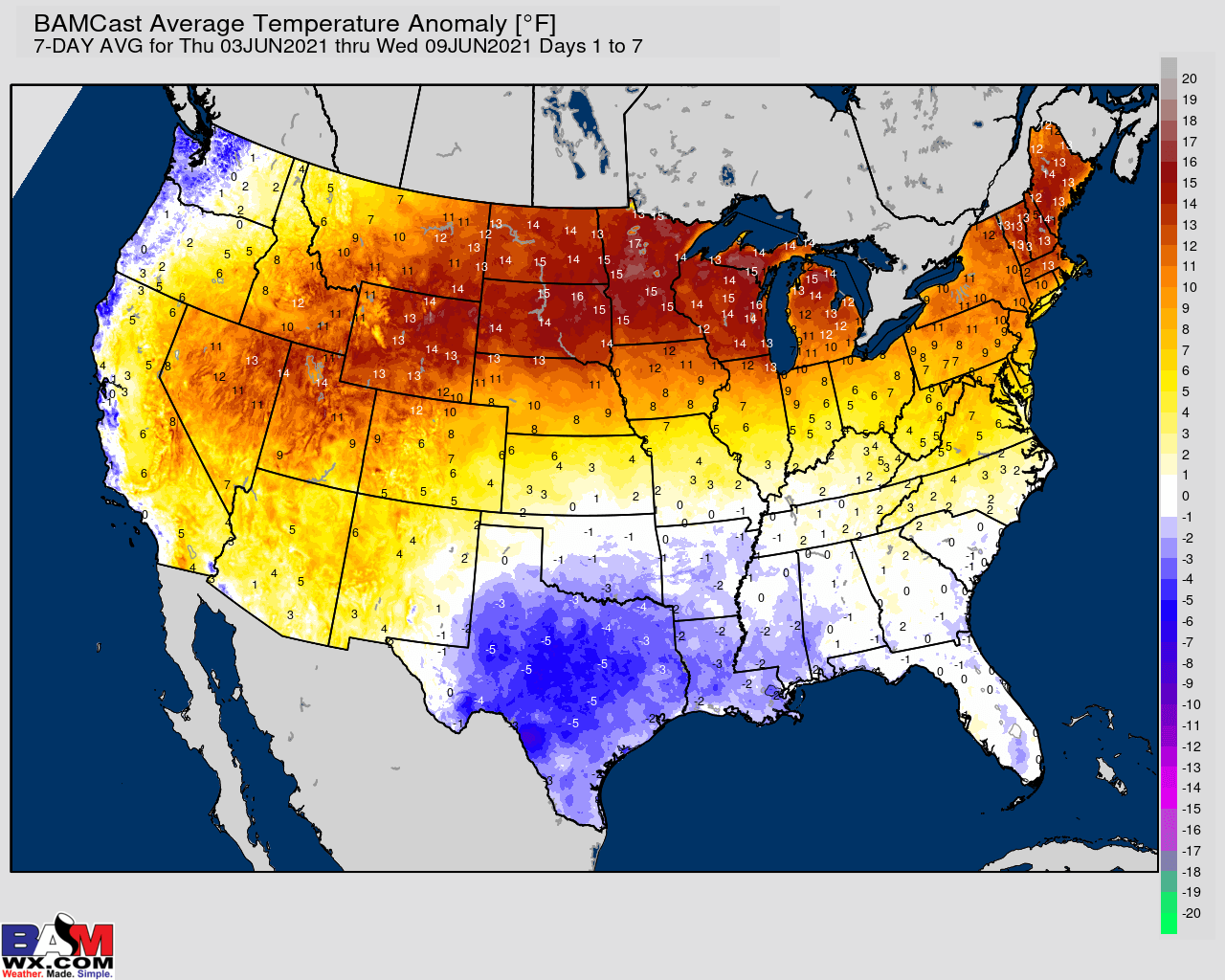 6-3-21 Long-range: Extended forecast discussion today on emerging hotter / drier *potential* ahead. K.