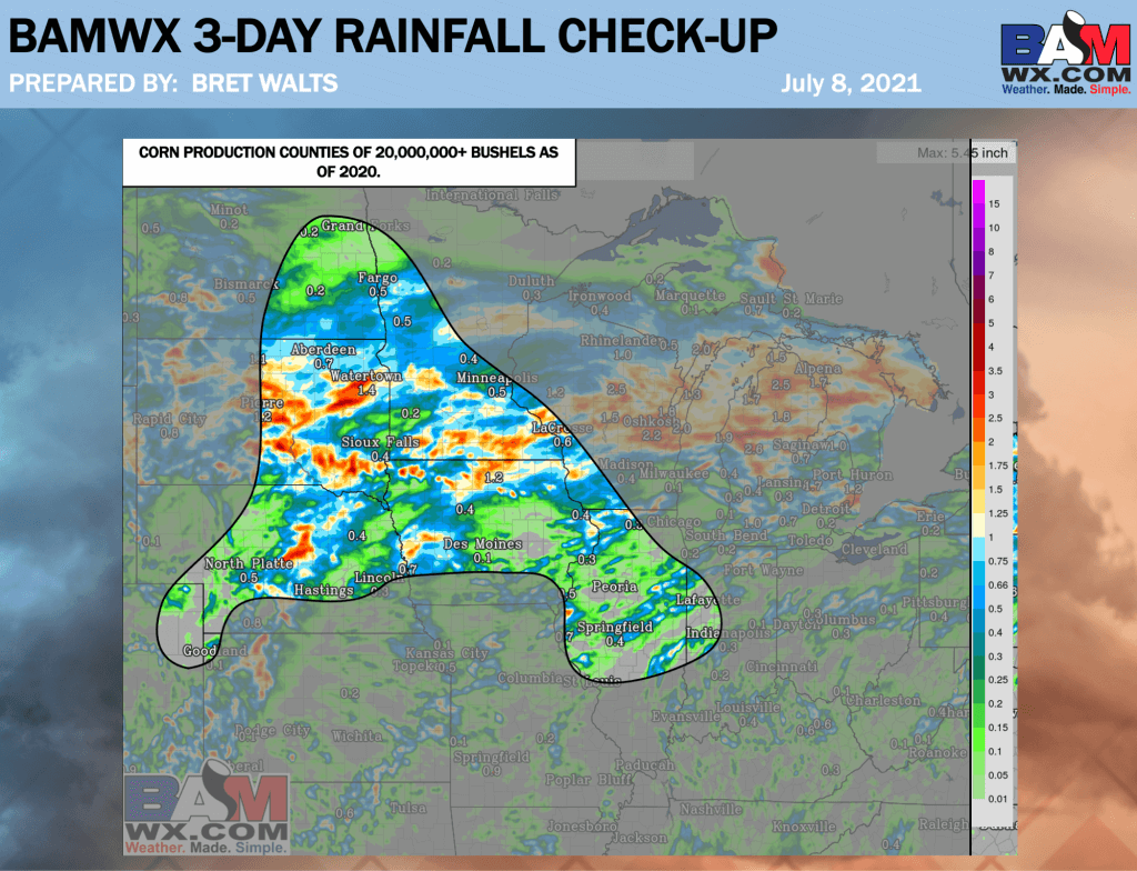 7-8-21 AM Ag Weather Report: Watching risks with storm clusters/rain late this week + hotter risks in week 2. B.