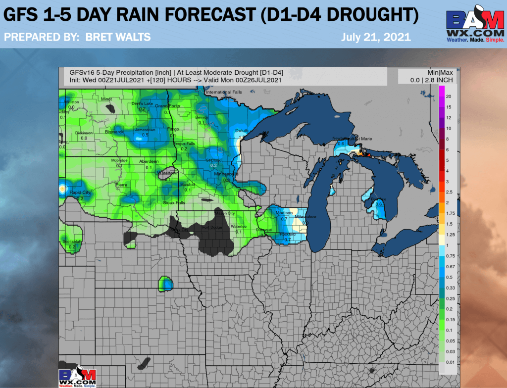 7-21-21 AM Ag Weather Report: Watching a front early next week, more widespread heat remains on the table. B.