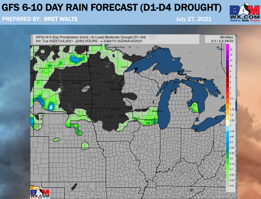 7-27-21 AM Ag Weather Report: Cooler trends east… GFS/Euro quite dry aside from late week storm cluster. B.