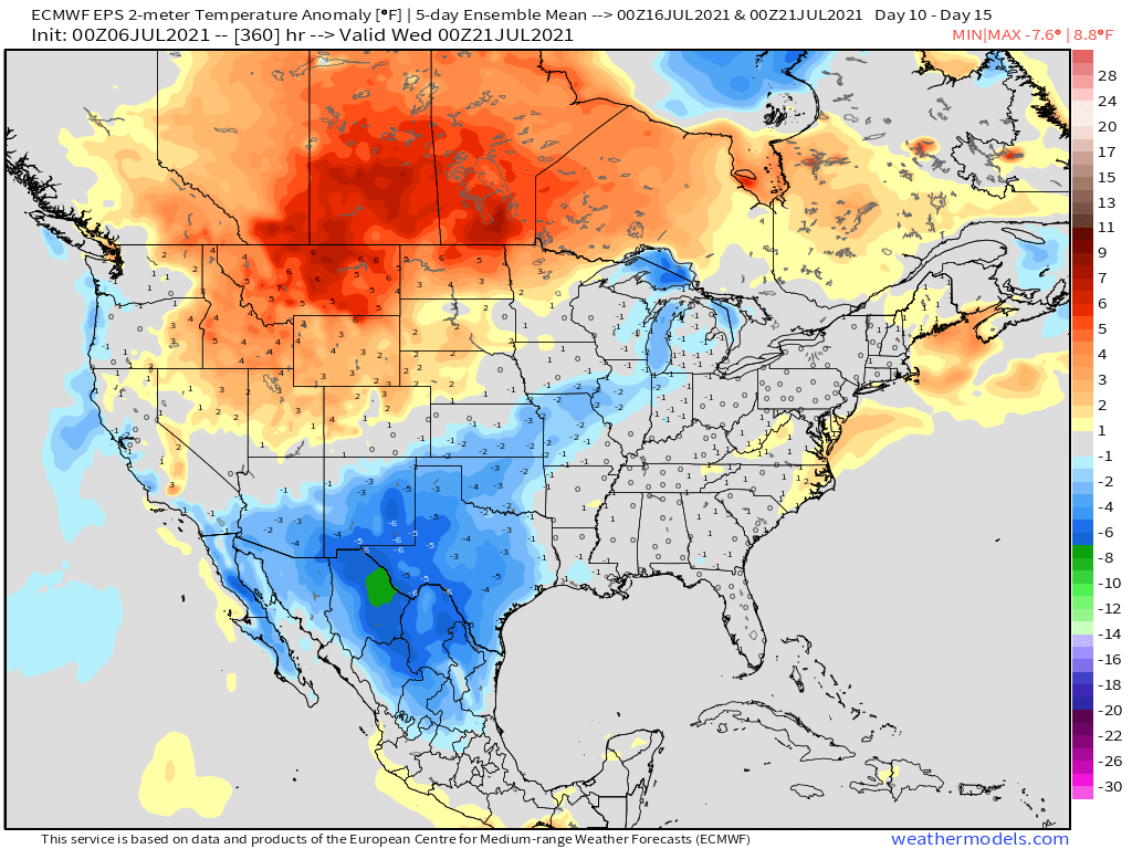 7-6-21 Early AM Energy Report: Cooling demand remains warmer than normal as Western US heat persists. B.