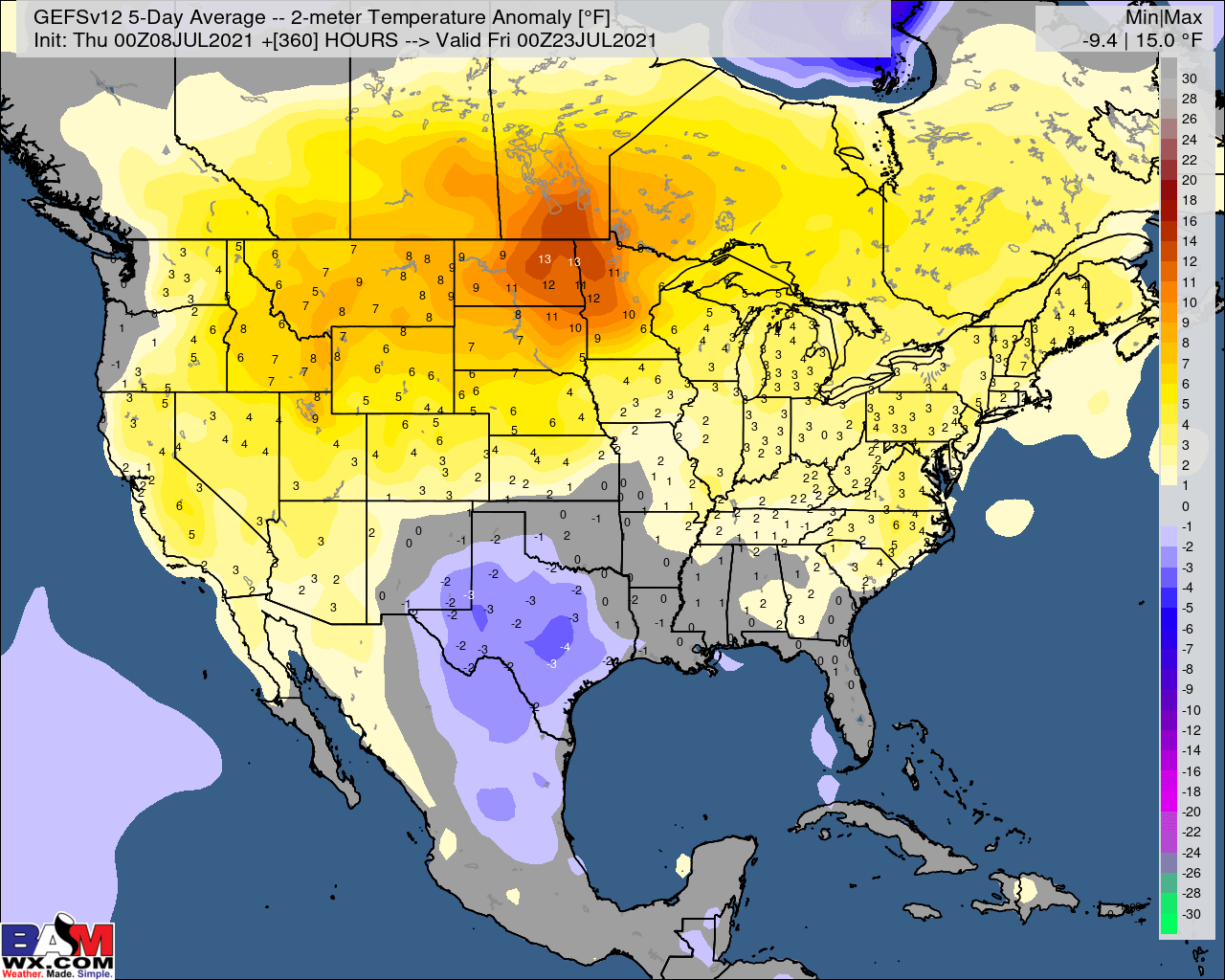 7-8-21 Early AM Energy Report: Signals for heat continue for mid/late week 2. Latest details here. B.