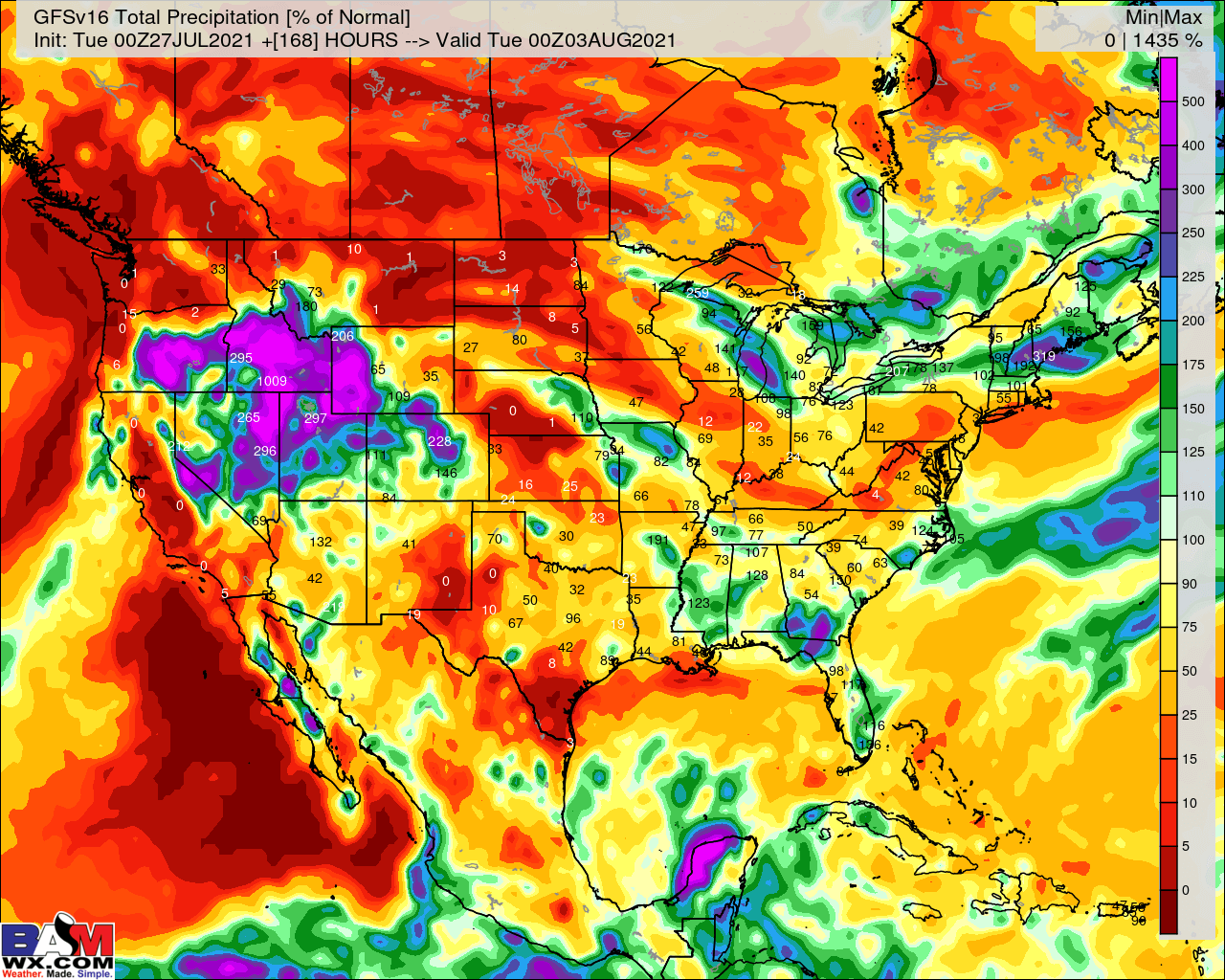 7-27-21 Long-Range: Aug Hot/Dry Risks Increase. Details here. M.